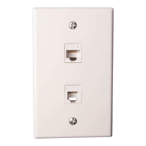 Zenith Flush Mount Ethernet/Phone Wall Jack, White-VW6ERJ11W - The Home Depot