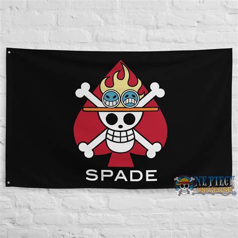 One Piece Spade Pirates ACE Jolly Roger Flag (2 Colors) | One Piece ...