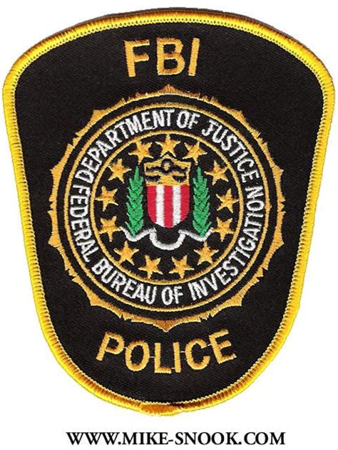 FBI Police Badge http://www.mike-snook.com/patches/ZOthers.html ...