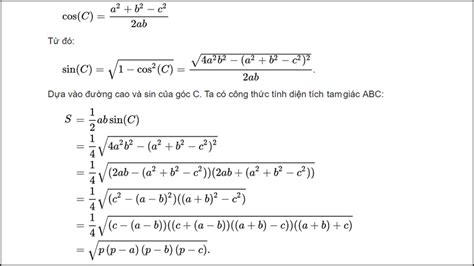 Công thức Heron và cách tính diện tích tam giác bằng công thức Heron