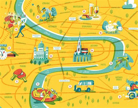 Illustrated Bern City Map | Behance