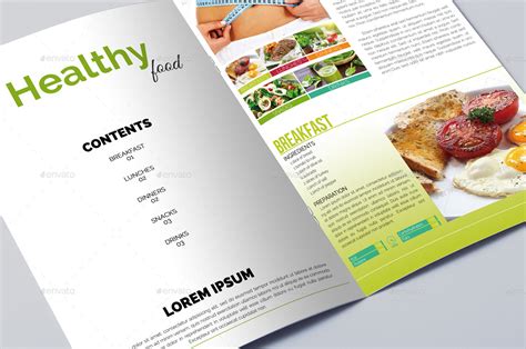 Healthy / Diet Food Brochure Template by erseldondar | GraphicRiver