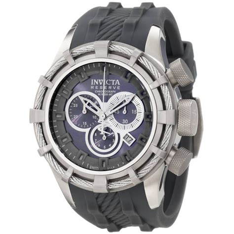 Invicta - Invicta Men's 1223 Reserve Bolt Grey Dial Grey Rubber Strap Chronograph Dive Watch ...