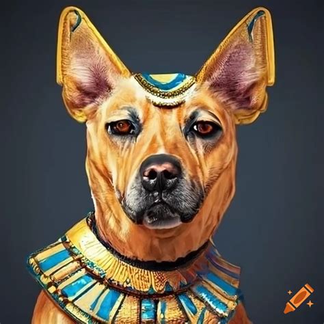 Dog dressed as the egyptian god set