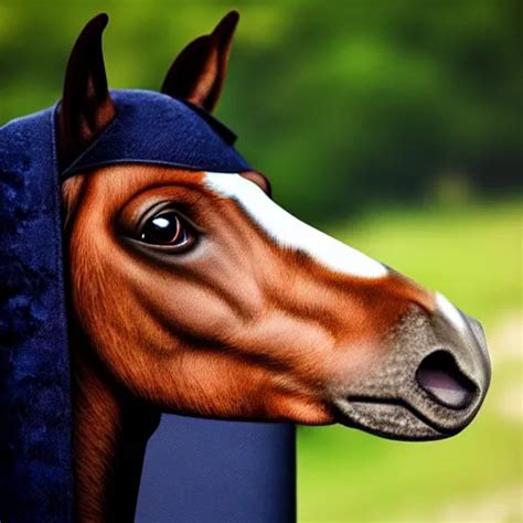 a horse with a dog head, realistic photo, 8 k. | Stable Diffusion