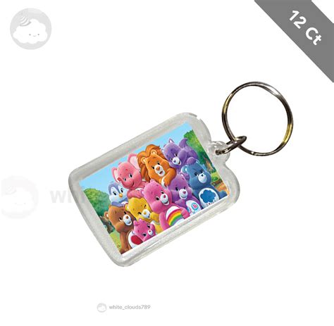 12 Care bears Keychain for Kids Birthday Party Favor Gifts Goodie Bag ...