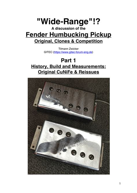 (PDF) "Wide-Range"!? - Pt. 1: The Fender Wide-Range Humbucker - History ...