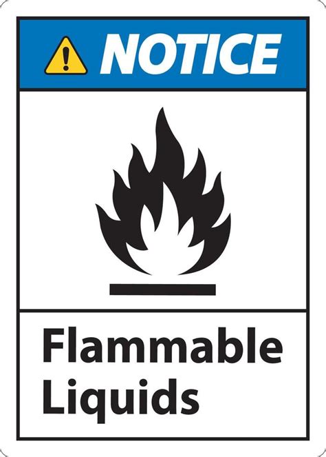 Notice Flammable Liquids Sign On White Background 12259399 Vector Art at Vecteezy