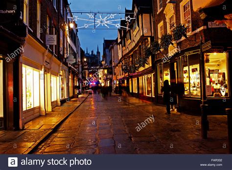 Stonegate in York at Christmas Stock Photo - Alamy