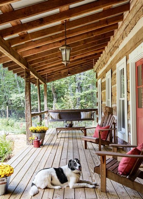 34+ home depot front porch railing Cabin porches porch front log rustic | Images Collection