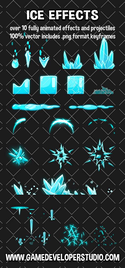 2d ice game effects and ice spells