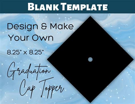 Blank Graduation Cap Topper Template Digital Download Grad - Etsy UK