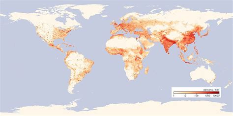 Relatedly, a map showing the population density around the world ...