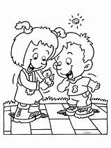 Kleurplaat Kinderen Spelen  Kleurplatennl sketch template