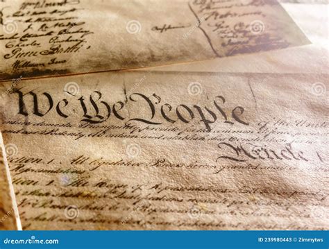 The United States Constitution, with we the People Text and Signatures Stock Image - Image of ...