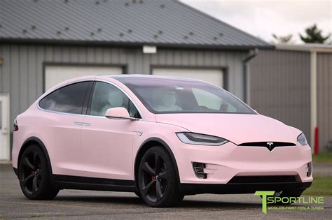 Light Pink Tesla Model X with Matte Black 22 inch MX5 Forged Wheels 2 - T Sportline - Tesla ...