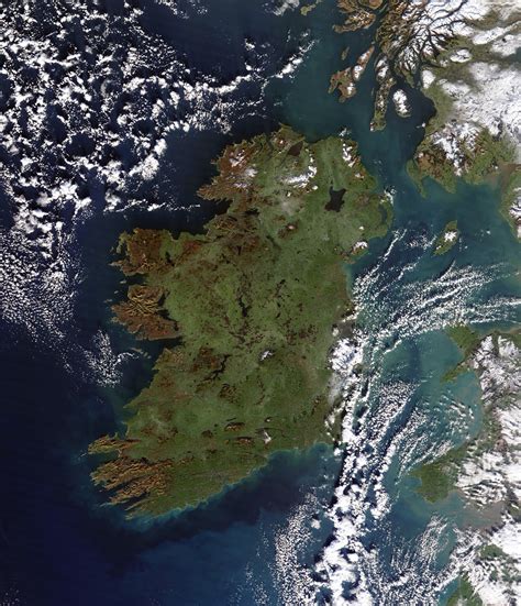 Large satellite map of Ireland | Ireland | Europe | Mapsland | Maps of ...