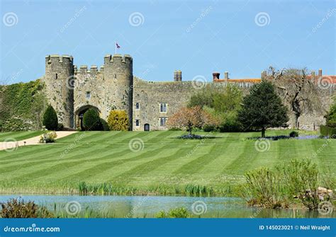 English Castle in Amberley, Sussex, UK. Stock Image - Image of original, english: 145023021