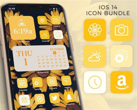 IOS 14 Icons Yellow Yellow App Icons iOS 14 Aesthetic | Etsy