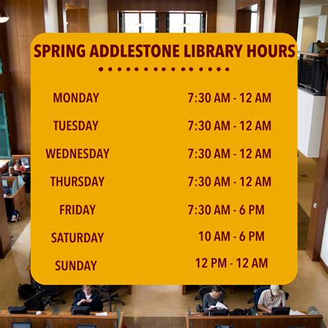 Spring 2023 Addlestone Library Hours - College of Charleston Libraries