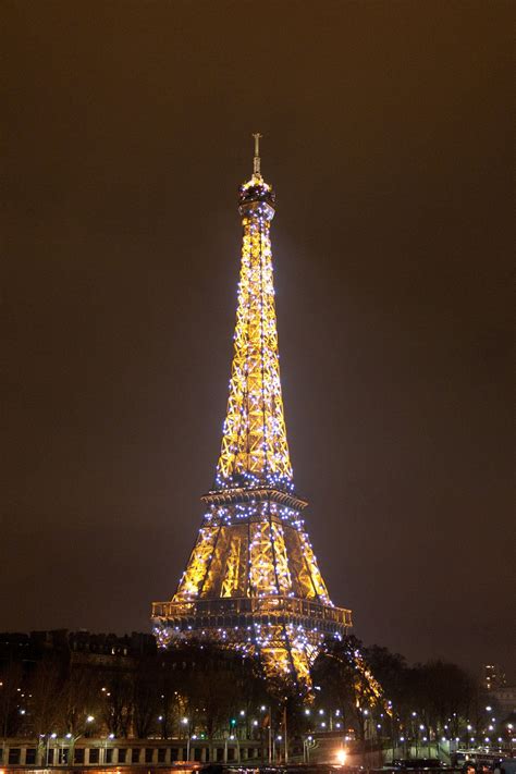 Christmas in Paris: Eiffel Tower Lit Up at Night