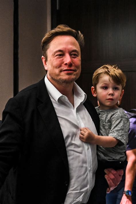 Elon Musk joined by son X AE A-XII backstage at Miami keynote speech ...