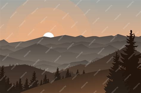 Free Vector | Gradient mountain landscape