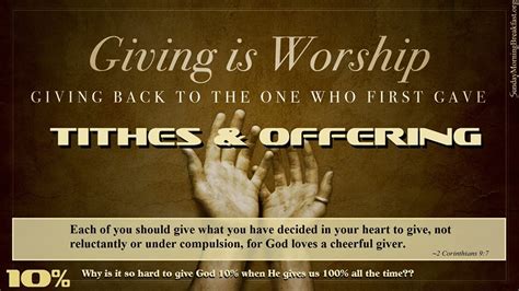 Quotes about Tithes And Offering (17 quotes)