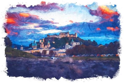 Festung Hohensalzburg View Watercolor Graphic by Poster Boutique ...