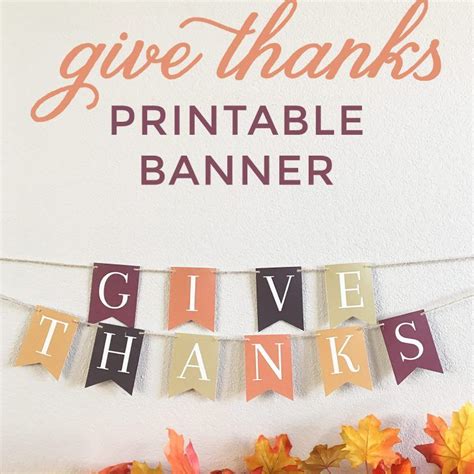 Give Thanks Banner Printable