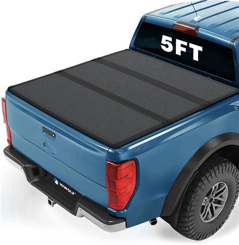 Amazon.com: HIWOLF FRP Hard Tri Fold Truck Bed Tonneau Cover Fits 2019-2024 Ford Ranger 5' Bed ...