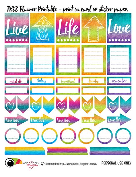 RebeccaB Designs: FREE Printable Planner Stickers