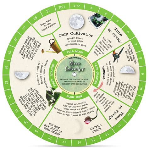 Gardening Moon Calendar, Perpetual Lunar Cycle Calendar for Gardeners - CraftSaints