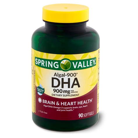 Spring Valley Algal-900 DHA Dietary Supplement, 900 mg, 90 count - Walmart.com - Walmart.com