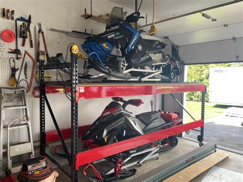 Sled / ATV Storage Rack - Pallet Racking in Garage - Snowmobile Lift | Snowmobile Fanatics