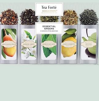 Tea Forte Single Steeps Loose Leaf Green Tea [Assorted Sampler]