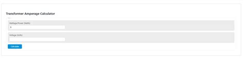 Transformer Amperage Calculator - Calculator Academy