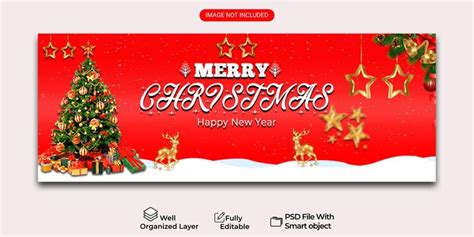 Premium PSD | Merry christmas facebook cover