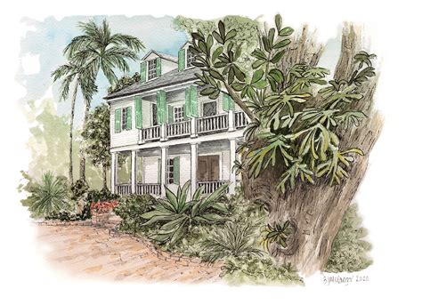 GICLEE PRINT - Audubon House and Tropical Gardens - Key West, Florida - Artist Museum ...