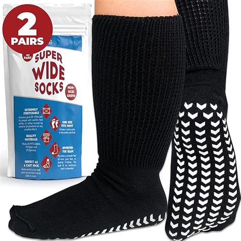 Extra Wide Socks for Swollen Feet - Extra Wide Bariatric Socks, Non Slip Cast Sock, Diabetic ...