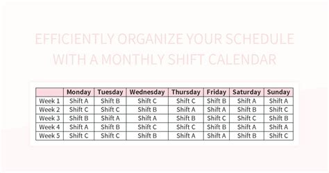 Free Shift Calendar Templates For Google Sheets And Microsoft Excel ...