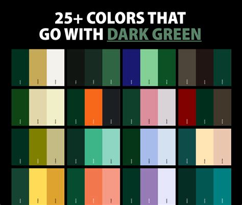 25+ Best Colors That Go With Dark Green: Dark Green Color Palettes – CreativeBooster