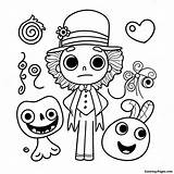 Whimsical Tim Burton Characters Coloring Page  Pagescom sketch template