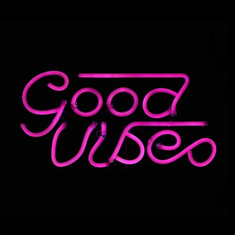 Hot Neon Pink Good Vibes Retro USB Sign