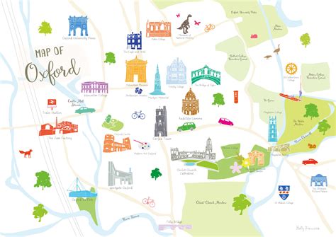 Map Of Oxford By Holly Francesca | Map, Oxford map, Wedding map illustration