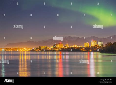 Alaska northern lights over the ocean hi-res stock photography and ...