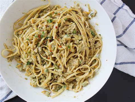 Creamy Canned Clam Pasta with Pesto - For Fisk Sake