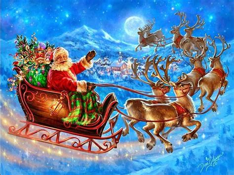 Santa's Sleigh Flying Wallpapers - Top Free Santa's Sleigh Flying ...