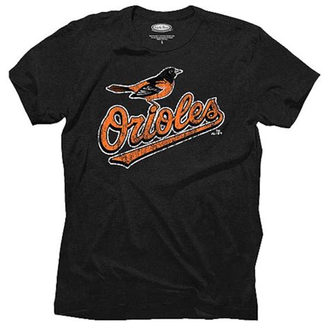 Men's Baltimore Orioles Majestic Threads Black Tri-Blend Logo T-Shirt