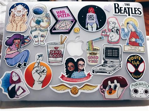 Designed my laptop with stickers from local artists! : laptopstickers